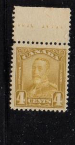 Canada Sc 152 1929 4c bistre G V scroll issue stamp mint NH