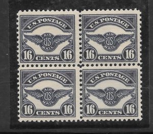 #C5 Air Mail 16¢ Block of 4, 3MNH-1H