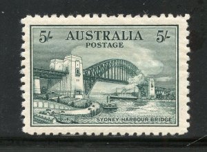 AUSTRALIA SCOTT #132 5/ SYDNEY HARBOR BRIDGE MINT LIGHT HINGED--SCOTT $460.00