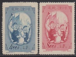 China PRC 1953 C23 National Trade Union Congress Stamps Set of 2 Unused Hinged