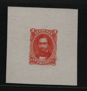 Hawaii #31P1 Extra fine Large Die Proof 50mm x 55mm On India *With Certificate*