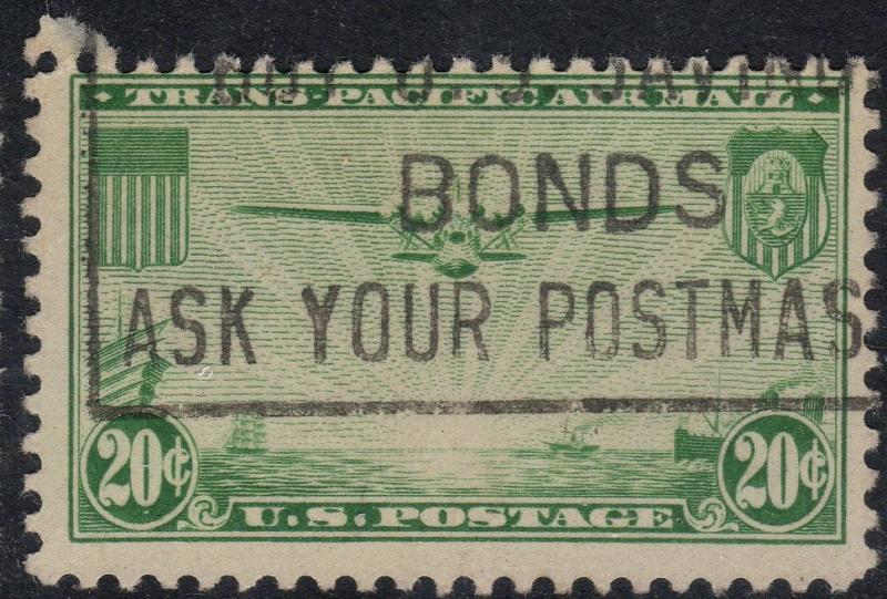 U.S. Scott#C21 20-Cent Airmail Stamp - Used Single, Bonds