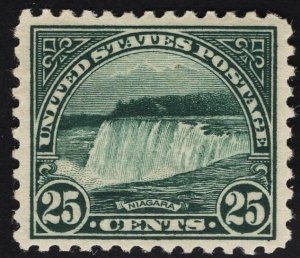 US #568 25c Yellow Green Niagra Falls MINT NH OG SCV $30