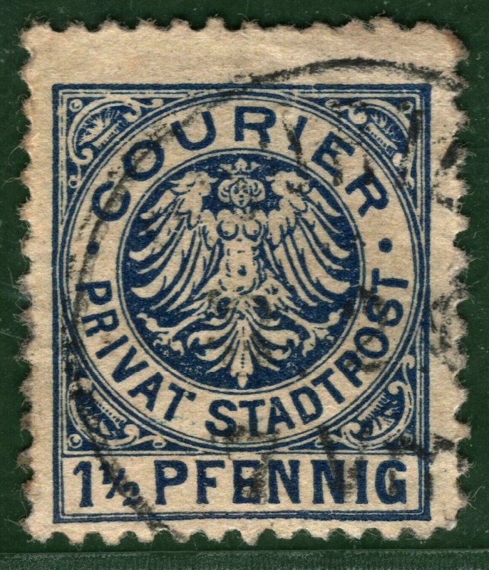 Germany Local Stamp PRIVATSTADTPOST Courier 1½pf Used ex Collection PURPLE180