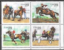 US #2756-59  MNH Block.  Sports. Horses