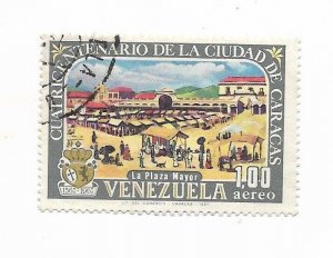 VENEZUELA 1967 400TH ANNIVERSARY OF CARACAS PLAZA MAYOR SQUARE SCOTT C958 USED