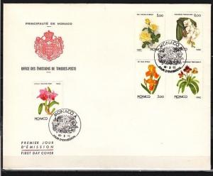 Monaco, Scott cat. 1706-1710. Flowers & Orchids issue. Large First day cover. ^