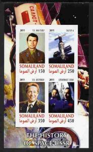 Somaliland 2011 History of Space - USSR #08 imperf sheetl...