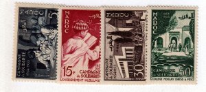 French Morocco Sc 305-8 NH issue of 1955 - Solidarity