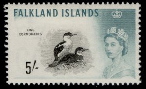 FALKLAND ISLANDS QEII SG205, 5s black & turquoise, M MINT. Cat £28.