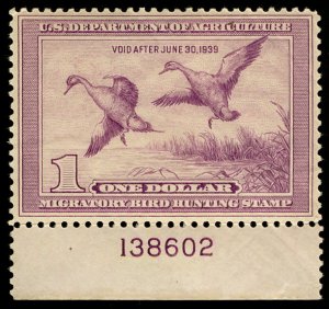 #USA #RW5 VF/XF OG NH, Plate Number Single, SUPER NICE! Retail $575