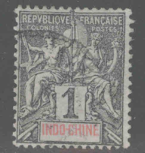 French Indo-China Scott 3 Used 1892 Navigation and Commerce nice stamp