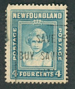 Newfoundland #256 used single - perf 13.5