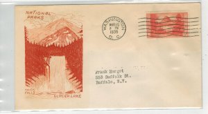 1935 NATIONAL PARKS SERIES FDC JAMES FARLEY IMPERFORATE 764 GLACIER LAKE MONTANA