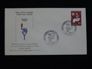 Munchen olympic games FDC Turkey 1972 (Ipsala)