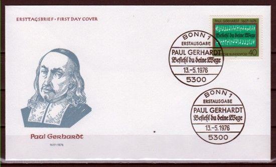 Germany, Scott cat. 1215. Paul Gerhardt, Hymn Writer issue. First day cover. ^