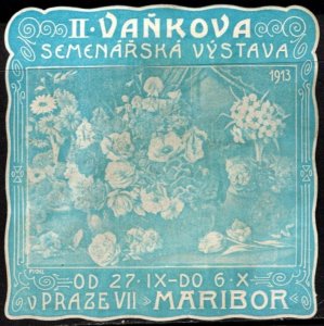 Large 1913 Czechoslovakia Poster Stamp Vaněk Company Seed Exhibition Maribor