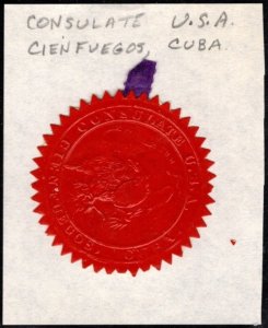 Early Vintage United States Embossed Consulate Seal Cienfuegos Cuba