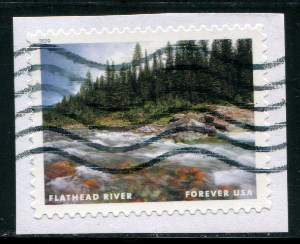 5381f US (55c) Wild & Scenic Rivers - Flathead SA, used on paper