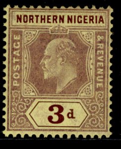 NORTHERN NIGERIA EDVII SG32, 3d purple/yellow, NH MINT.