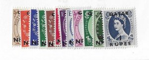 Qatar Sc #1-12 QE overprints set of 12  NH VF