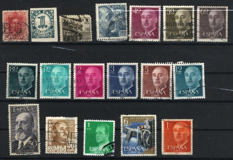 Spain 338,542,641,695,752,820-22,824-25,827,830-32,1001,1854,1973,C146  used  PD