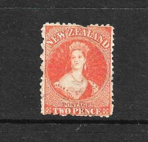 NEW ZEALAND 1871  2d  VERMILLION   FFQ  MNG   P12 1/2    CP A2S5   SG 134 CHALON