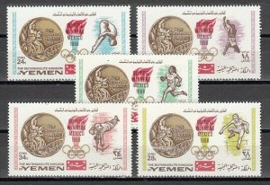 Yemen, Kingdom, Mi cat. 620-624 A. Summer Olympics issue. ^