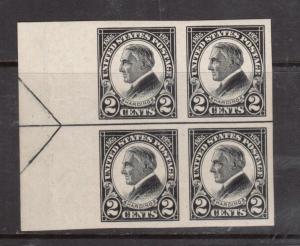 USA #611 Extra Fine Never Hinged Arrow Block 