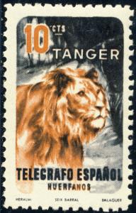 SPANISH TANGIERS - 10c Lion Charity Stamp Telegraph Orphans - MH*