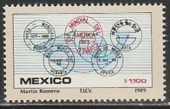 MEXICO 1626, WORLD POST DAY. MINT, NEVER HINGED. VF.