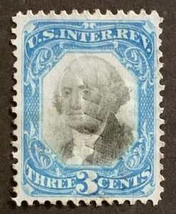 USA REVENUE STAMP SECOND ISSUE 1871 3 CENTS  CUT CANCEL SCOTT #R105A