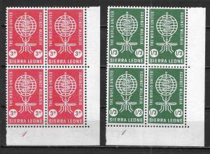 Sierra Leone 225-6 1962 Malaria set MNH Corner Block of 4