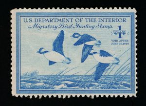 AFFORDABLE GENUINE SCOTT #RW15 F-VF MINT OG NH 1948 FEDERAL DUCK STAMP #13241