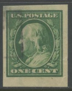 US Sc#343 1908 1c DL Watermark 191 Imperforate Sound Used with Huge Margins