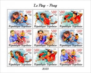 Togo - 2023 Sport of Ping Pong, Players, Ding Ning - 9 Stamp Sheet - TG230249f31