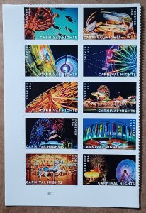 US #5855-5864 (68c) Carnival Nights MNH block of 10 plate #B1111 (2024)