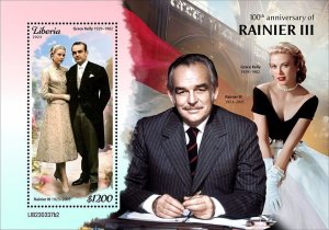 LIBERIA- 2023 - Prince Rainier III of Monaco - Perf Souv Sheet-Mint Never Hinged