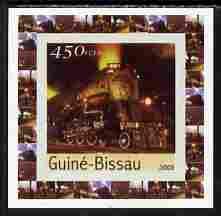 Guinea - Bissau 2003 Locomotives individual imperf deluxe...