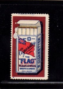 British Advertising Stamp- The Flag Brand Cigarettes, WD & NO Wills