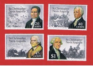 St. Kitts-Nevis  #324-327  MNH OG   Bicentennial    Free S/H