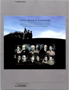 USPS SOUVENIR PAGE CIVIL RIGHTS PIONEERS BLOCK OF (6) 2009