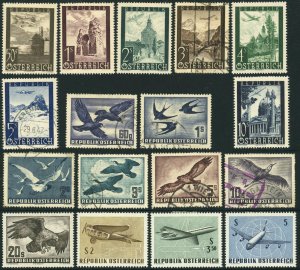 Austria #C47-C53 #C54-C60 #C61-C63 Airmail Postage Stamp Collection Used Mint LH