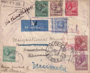 1935, Antigua to Honolulu, HI Fwd. Sydney, Australia, RTS, See Remark (45616)