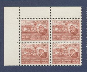 GREENLAND - Scott 106  - MNH block of four - Explorer - 1977 --a