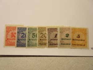 GERMANY Scott 301-307, ROULETTED, MINT NEVER HINGED, Cat $11