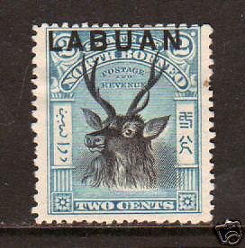 Labuan Sc 73 MNG. 1897 2c blue & black Malayan Sambar