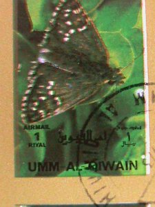 ​UMM AL QIWAIN STAMP-1973- LOVELY BUTTERFLIES  CTO-MNH STAMP SHEET -RARE