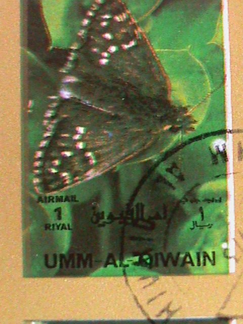 ​UMM AL QIWAIN STAMP-1973- LOVELY BUTTERFLIES  CTO-MNH STAMP SHEET -RARE