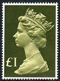 GB QE Queen Elizabeth Machins £1 Sc# MH169 CV $2.75